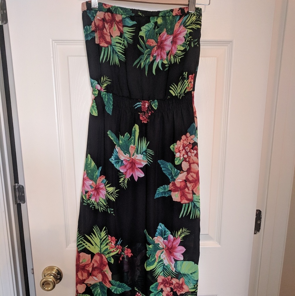 Hawaiian floral maxi dress
